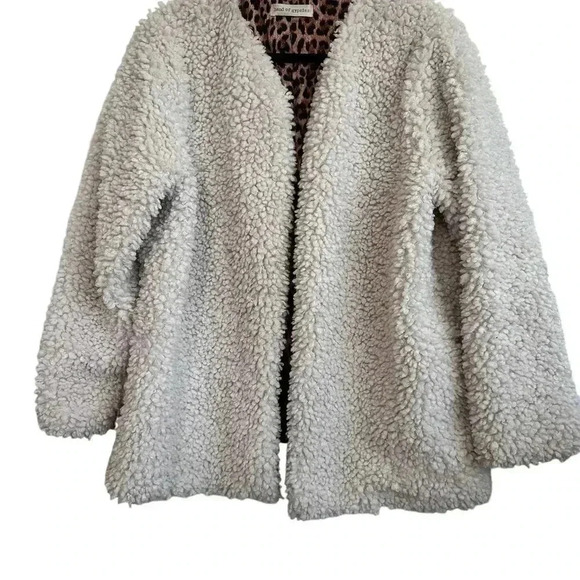 Band of Gypsies Women's Ivory Faux Shearling Bohemian Boho Chic Jacket, size L - Picture 2 of 6